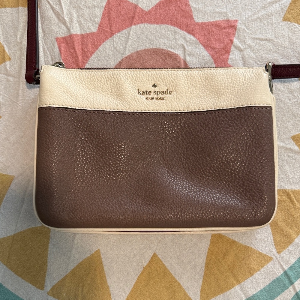Kate Spade Cream and Brown Crossbody Bag